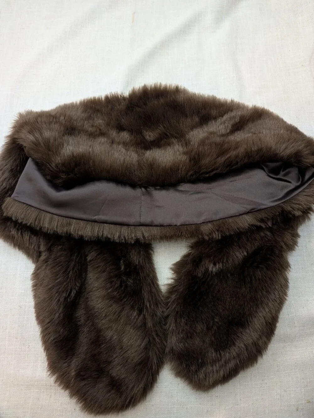 Faux Fur Brown Shawl Wrap